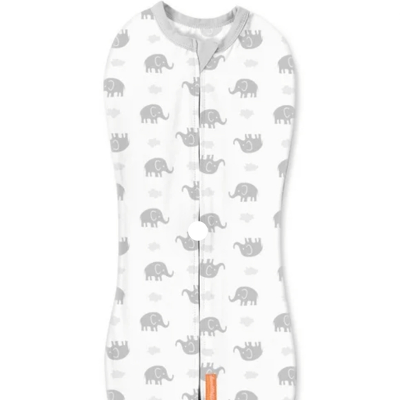 SwaddleMe Pajamas Two Newborn Swaddle Me Zip Up White And Grey